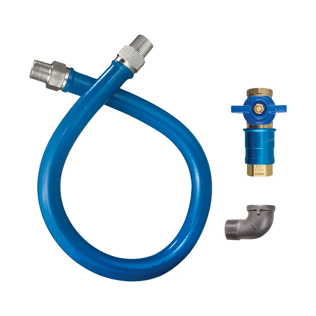 Dormont 16100BPCF48 Safety Quik 48" Moveable Gas Connector Kit w/ Elbow, 1" Diameter
