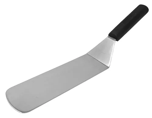 Omcan USA 16817 Stainless Steel Turner, 10" Solid Blade, Black Handle, Durable Kitchen Utensil