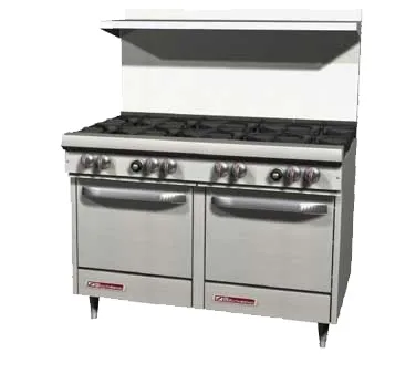 Southbend S48DC 48" Gas Restaurant Range w/ (8) Open Burners, (1) Standard Oven, (1) Cabinet Base, 259.000 BTU