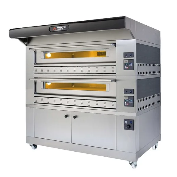 Moretti Forni P150G A2 58" Gas Pizza Deck Oven, 2‑Deck, 34" x 12" Brick Deck, 840°F, 220.000 BTU