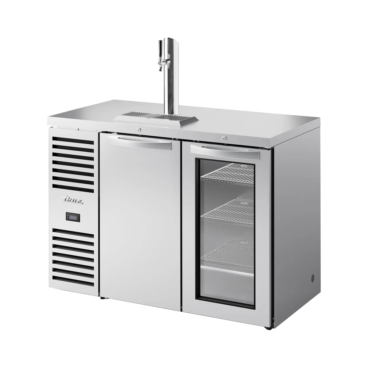 True TDR48-RISZ1-L-S-SG-1 48" Stainless Steel Two Section Draft Beer Cooler, 120 Volts