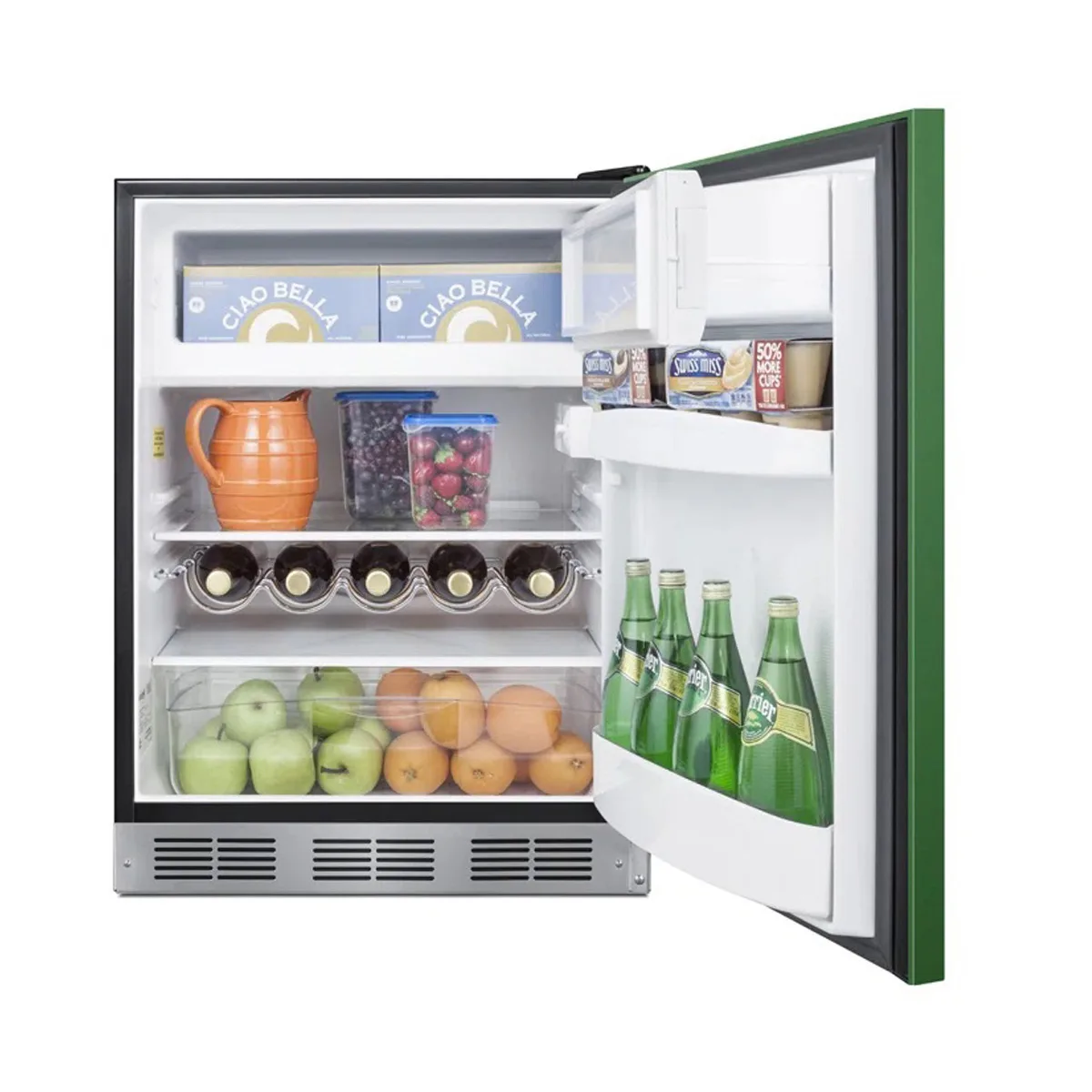 Summit BRF631BKG 23" Undercounter Freezer in Black, w/ Emerald Green Door, 5.1 cu. ft.