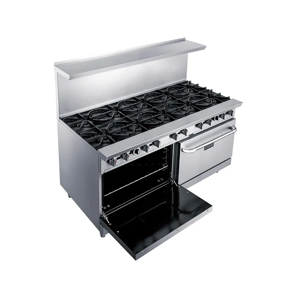 Dukers Appliance Co DCR60-10B 60" Gas Restaurant Range, 10 Burners, 2 Standard Ovens, 400.000 BTU