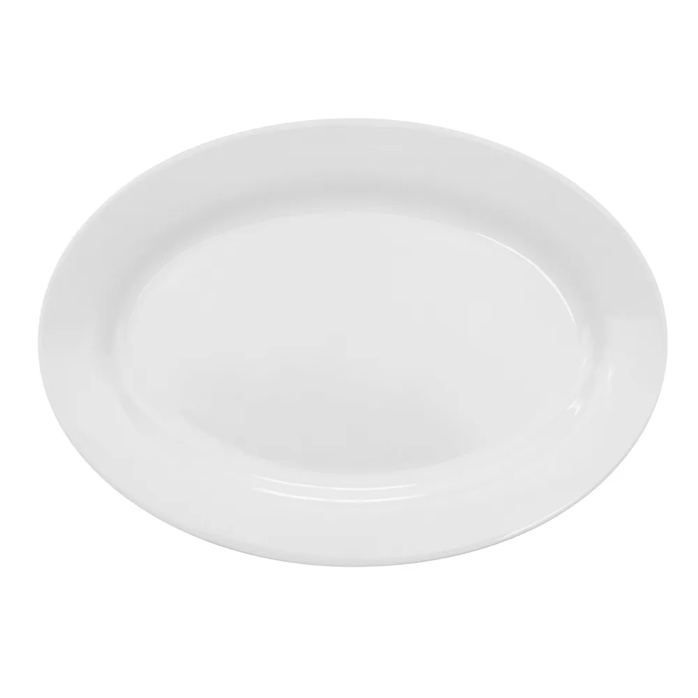 CACChina MAJ-14 Majesty Platter, 13" Oval Bone White China, Dishwasher Oven Microwave Safe - Dozen