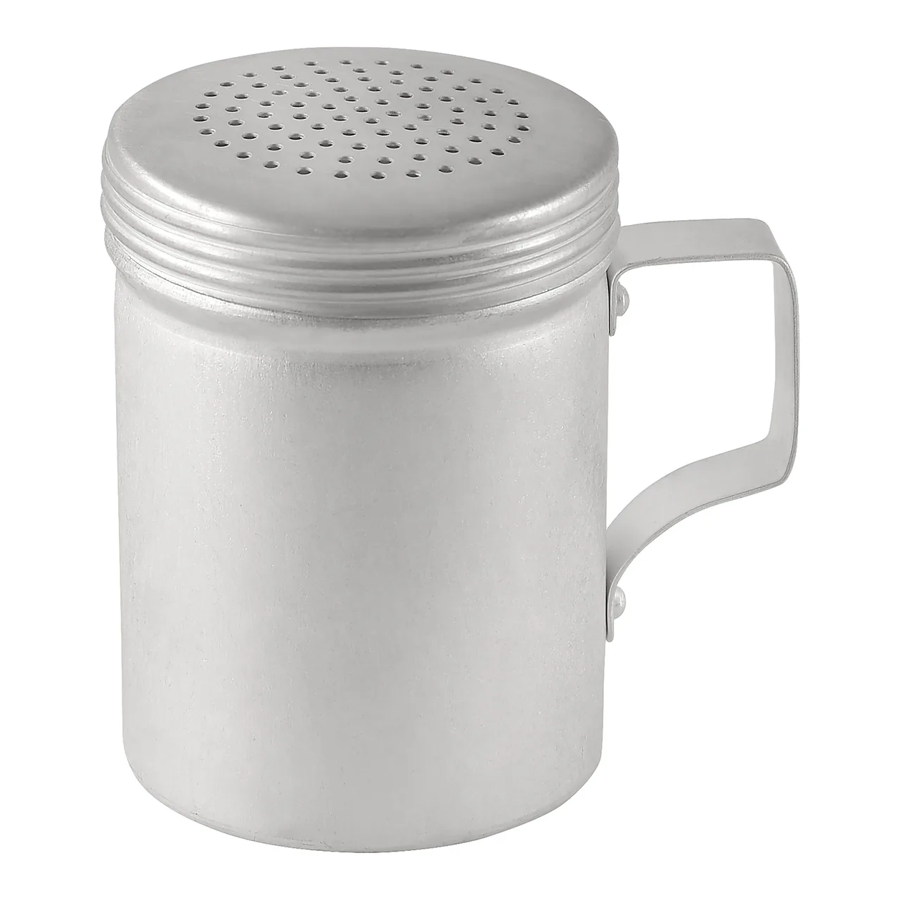 CAC China ADRE-10H Dredge Shaker, 10‑Ounce Aluminum, Silver Handle, Perforated Top, 10‑11 oz