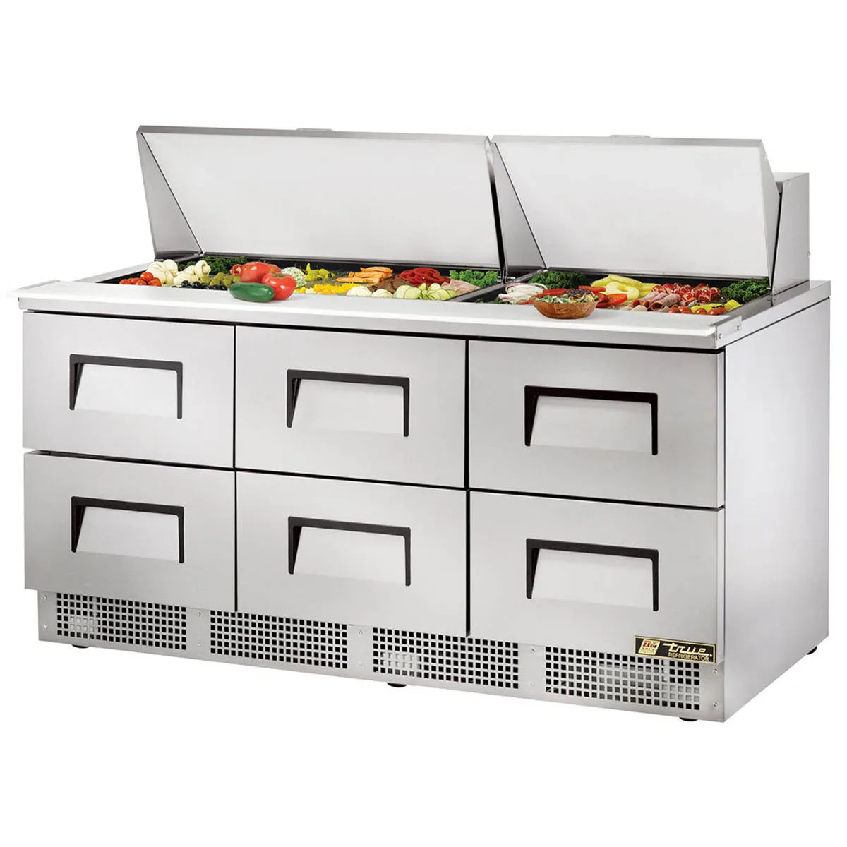 True TFP-72-30M-D-6-HC 72" Mega Top Sandwich/Salad Prep Table w/ 6 Drawers, 30 Pans