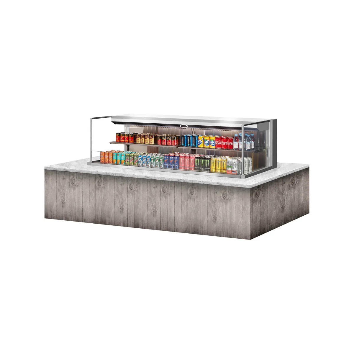 Turbo Air TOM-72L-UF-S-2SI-N 71" Drop In Open Refrigerated Deli Display Case