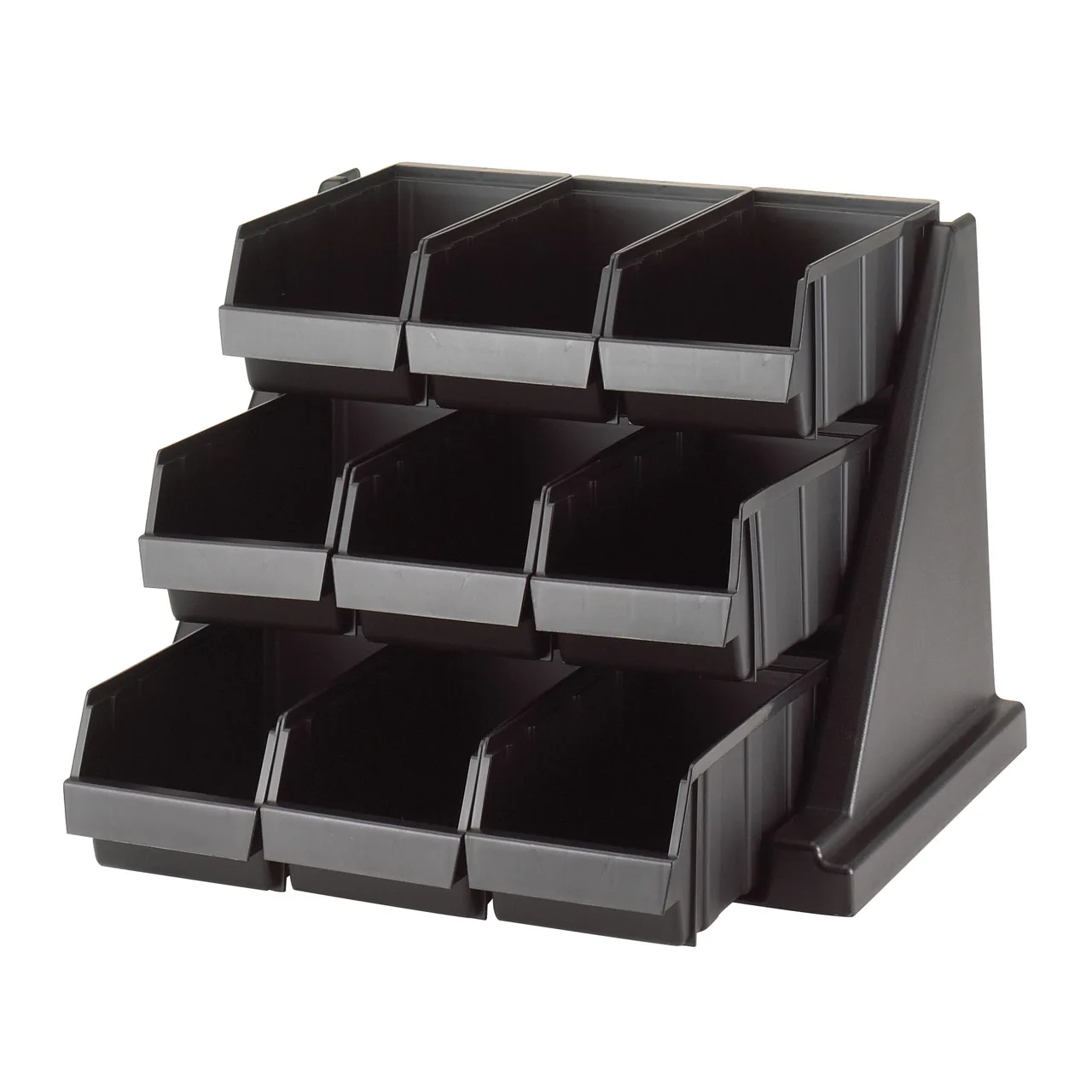 Cambro 9RS9110 Organizer Rack, 9 Black Bins, 20" L x 21" D x 14" H, 10 lb Bin Capacity