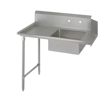 John Boos EDTS8-S30-L48-X 48" Straight Soiled Dishtable w/ Left Table, Pre-Rinse Sink, 10" Backsplash
