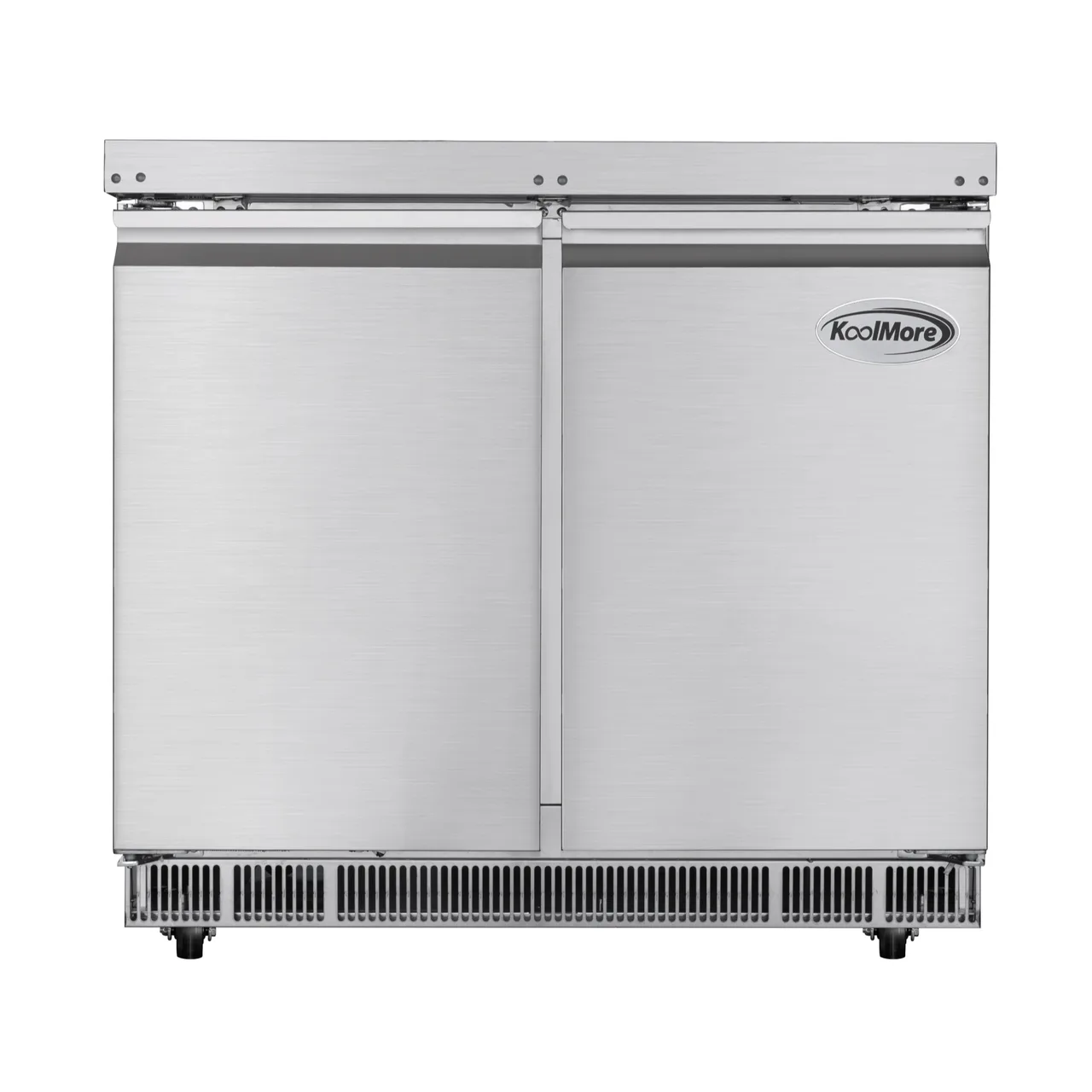 Koolmore KM-RBT-36C 36" 2 Doors Refrigerated Pizza Prep Table, 6 Pans with Covers