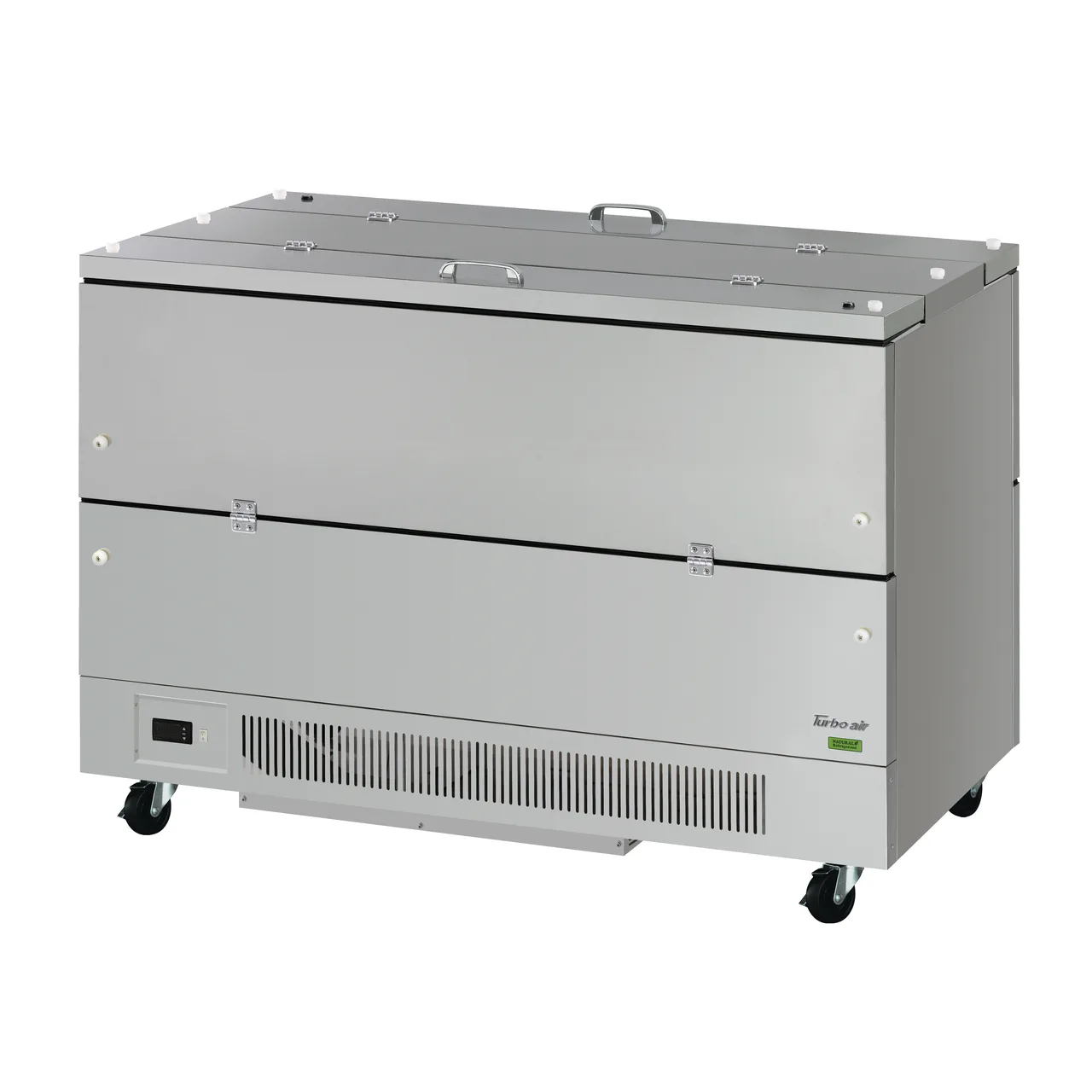 Turbo Air TMKC-58-2-SS-N6 58" Dual Sided Milk Cooler, Cold Wall, 16 Crates Capacity