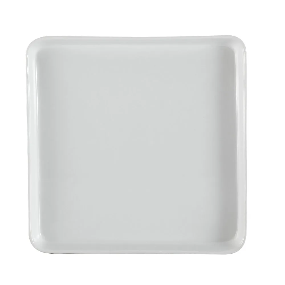 CACChina F-ST9 Fortune Tray, 9-1/2" x 9-1/2" x 1-1/8", Porcelain, White, Dishwasher Safe - Dozen