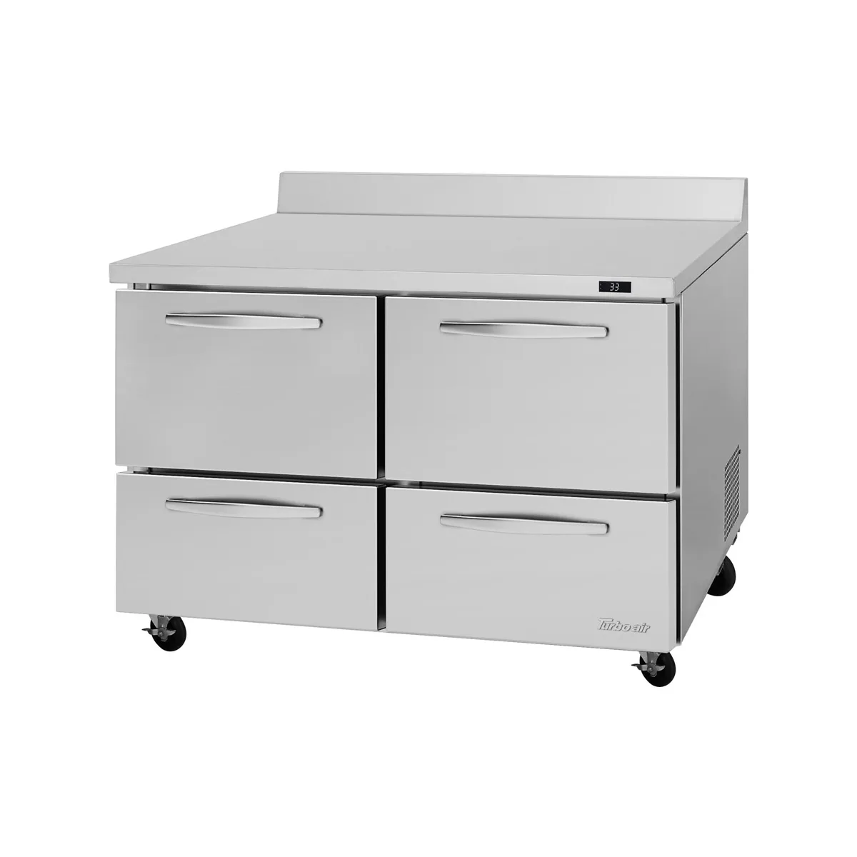 Turbo Air PWR-48-D4-N 48" 2-Section Worktop Refrigerator w/ 4 Drawers, 12.2 cu. ft.