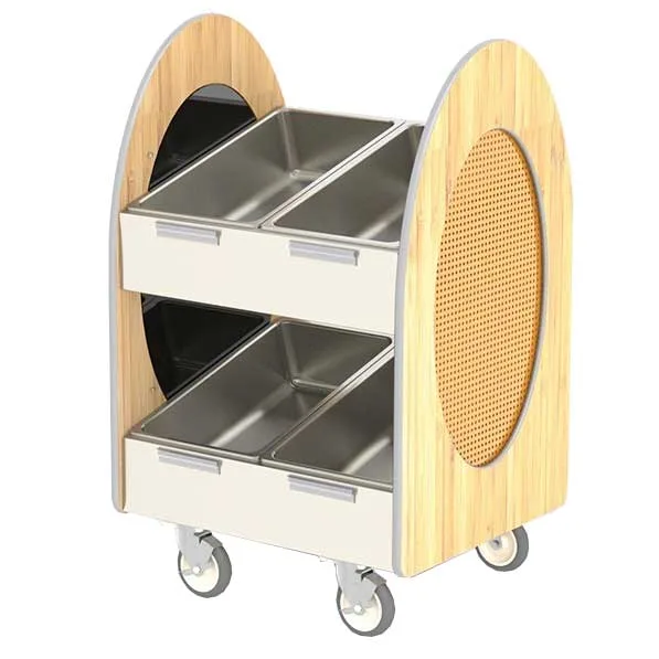 Lakeside 68323 2-Shelf Merchandising Cart w/ Stainless Steel Adapter Bars - 41" x 24-1/4" x 44-1/2"