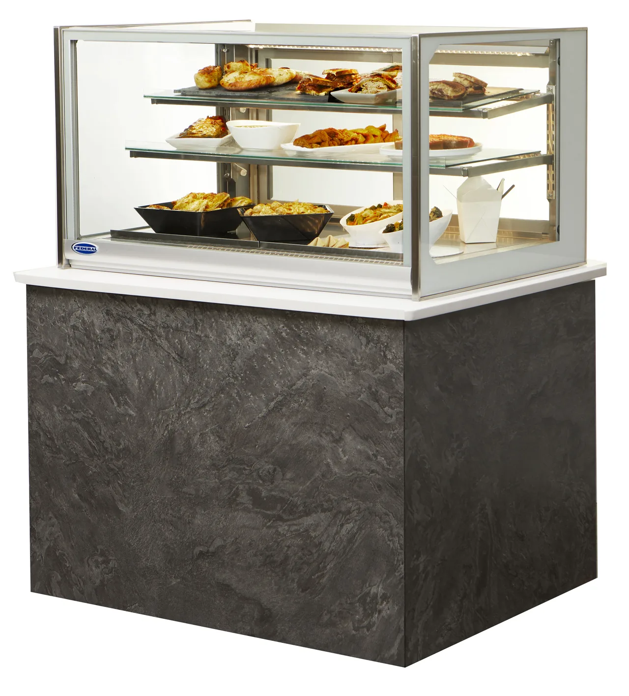 Federal Industries ITH3626 36" 2-Glass Door Food Display, 18 cu. ft., Shelves, LED, IP66