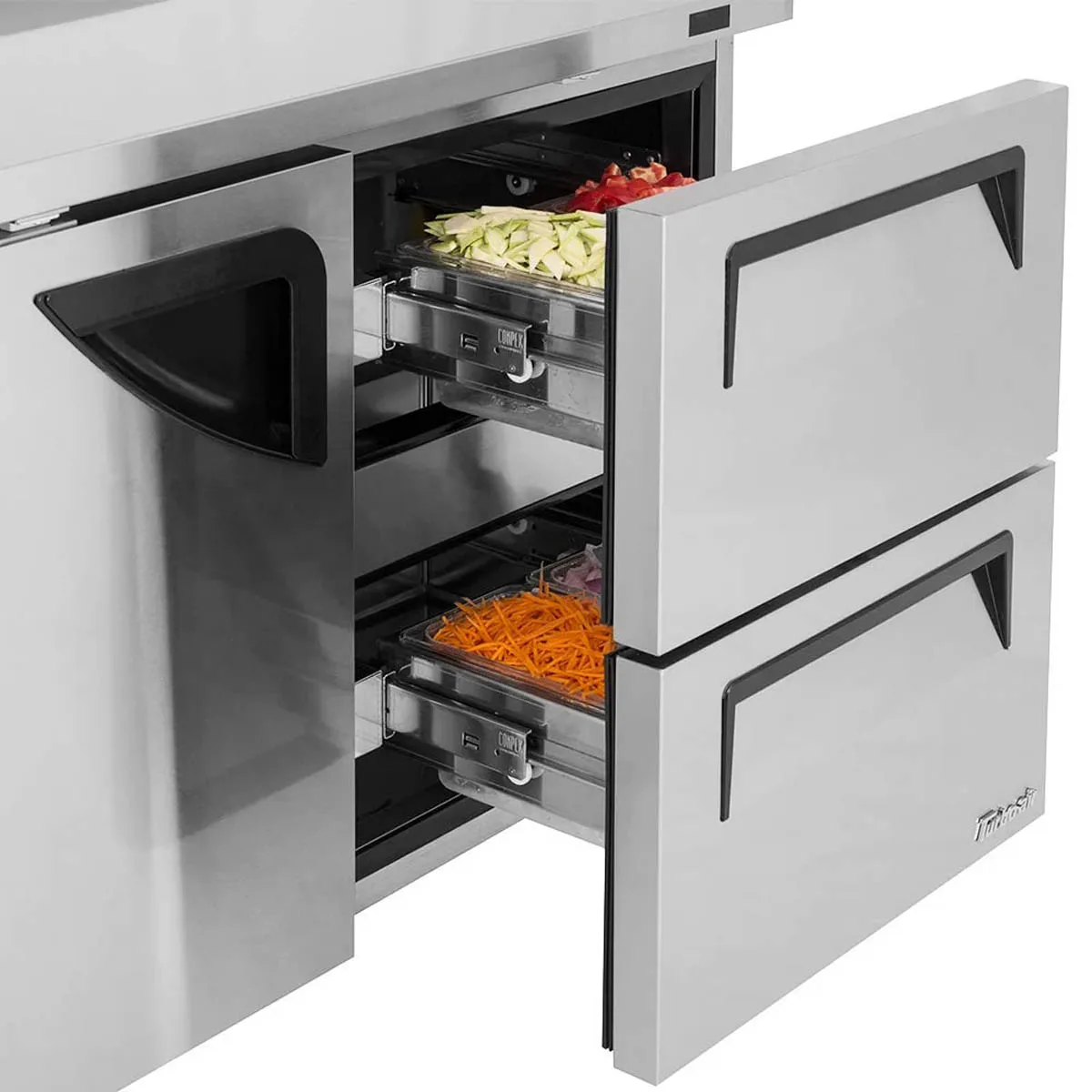 Turbo Air TWF-48SD-D2-N 48" 2-Section Worktop Freezer w/ 2 Drawers & 1 Door, 12 cu. ft.