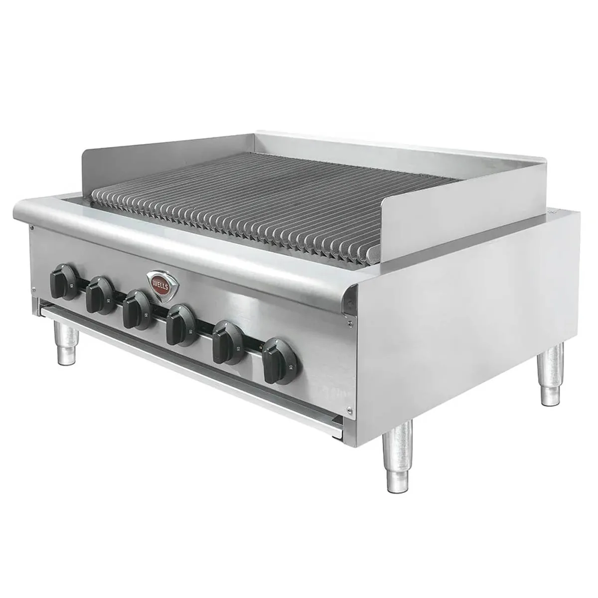 Wells HDCB-3630G 36" Countertop Heavy Duty Gas Radiant Charbroiler w/ (6) Burners, 120.000 BTU