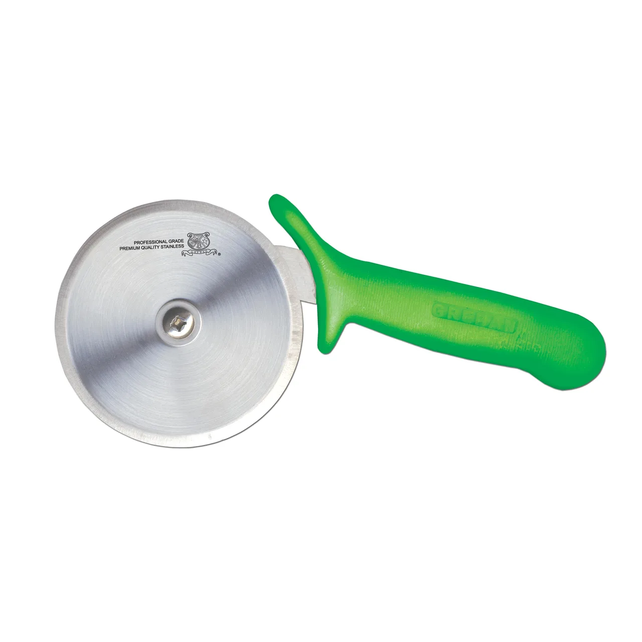 Omcan USA 18841 Pizza Cutter – 4" R-Style Wheel, Green Ergonomic Handle, Smallwares Specialty Cutlery