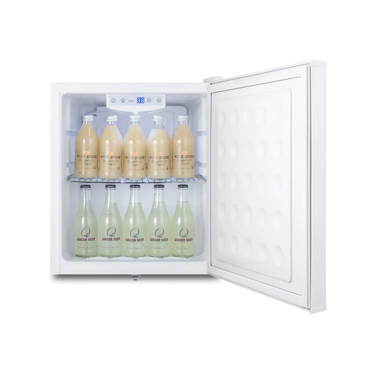 Summit FFAR25L7SS 17" Freestanding Compact Refrigerator in White, Stainless Steel Door, 1.7 cu.ft
