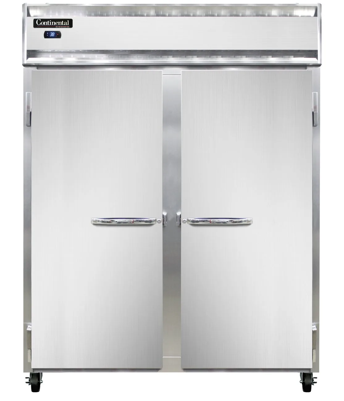 Continental Refrigerator 2RENSA 57" 2-Section Reach-In Refrigerator w/ 2 Solid Doors, Stainless Steel Exterior, 50 cu.ft.