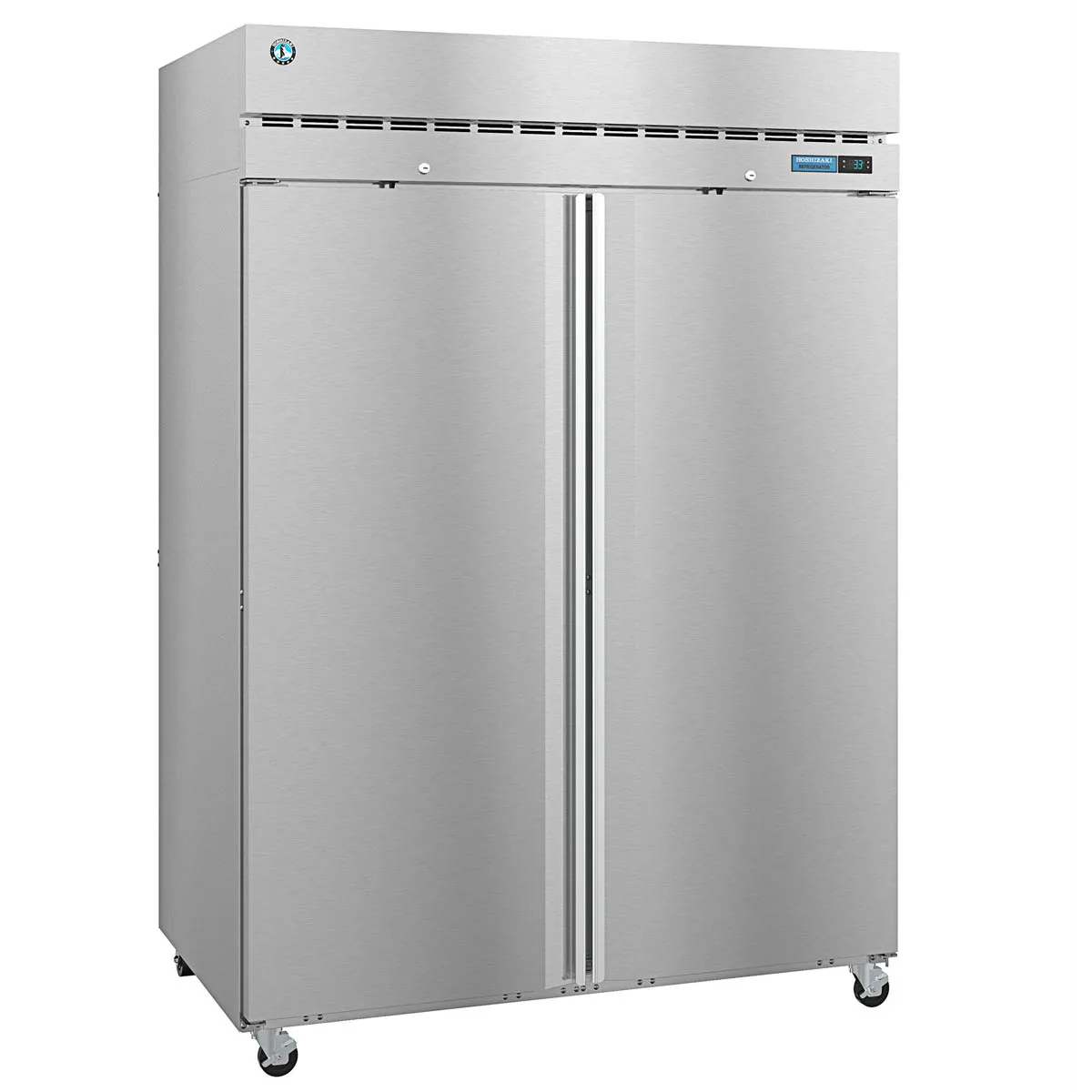 Hoshizaki PT2A-FS-FS 2-Section Pass-Thru Refrigerator w/ 4 Solid Full Doors, Top Mount, Stainless Steel, 53 cu. ft.