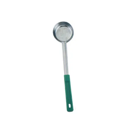 Omcan USA 80779 - 4 oz One-Piece Stainless Steel Solid Portion Control Spoon with Green Handle