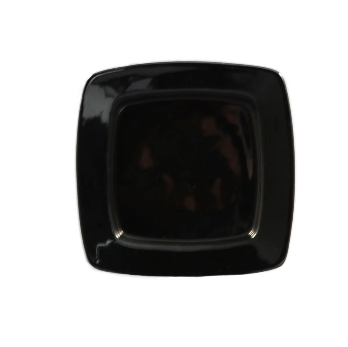 CACChina R-S6Q-BLK Clinton Plate, 6-7/8" x 6-7/8" x 1/2", Square, Ceramic, Black - Dozen