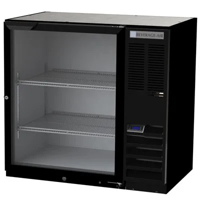 Beverage Air BB36HC-1-G-B 36" One Section Back Bar Cooler with Glass Door, 8.36 cu. ft.
