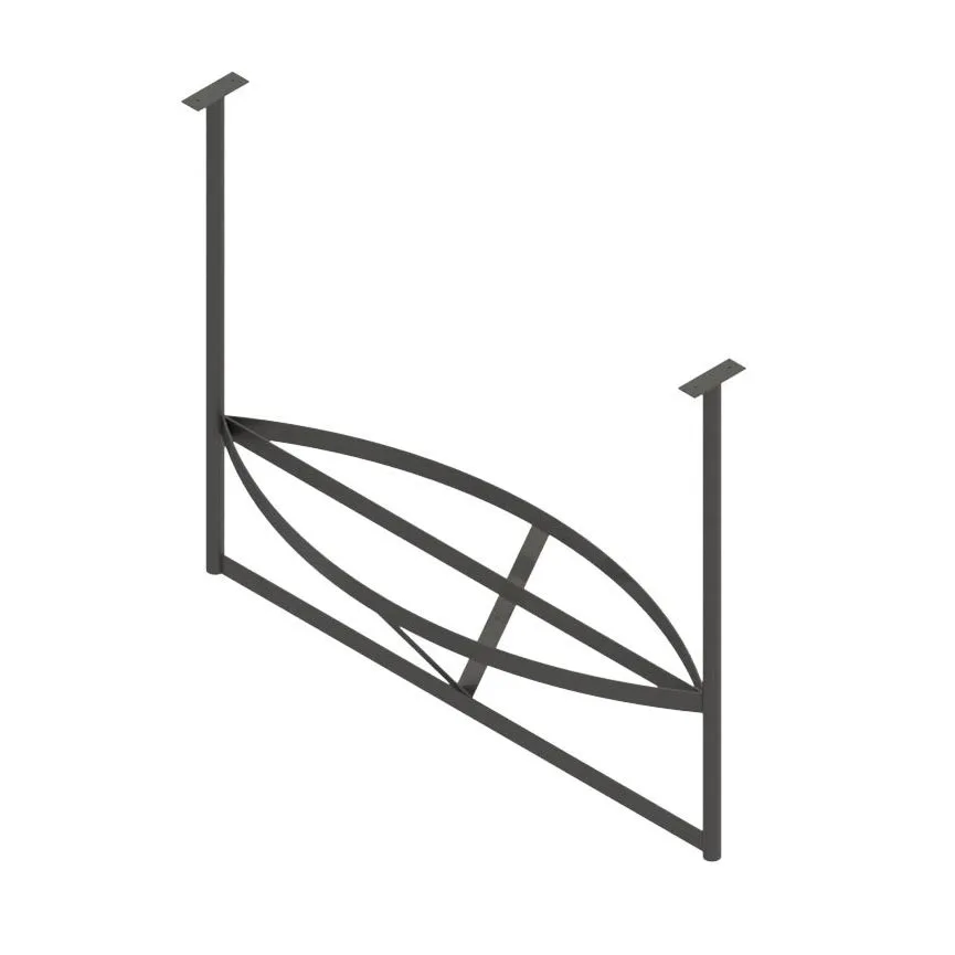 John Boos PRB03-C 67" Stainless Steel Triple Bar Ceiling Hung Pot Rack with 18 Double Prong Hooks, Boat Shaped