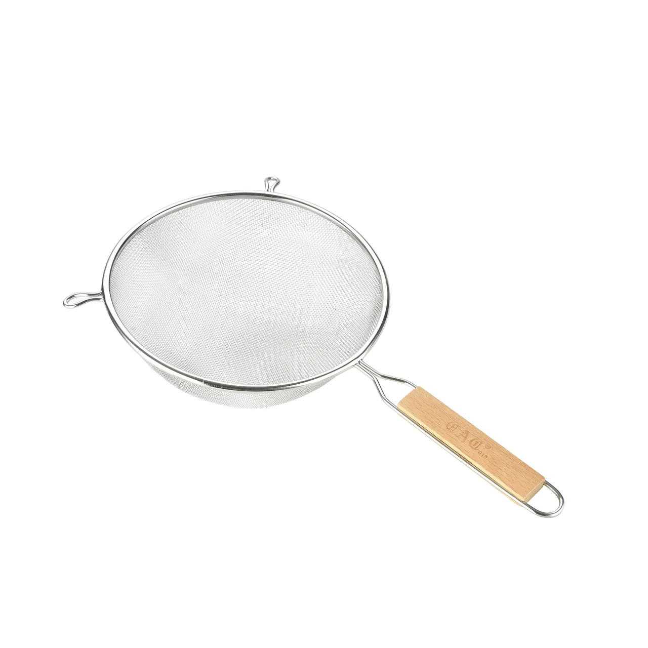 CAC China SSTR-06S Mesh Strainer, 6-1/4" dia., Single Layer Stainless Steel Mesh, Wood Handle