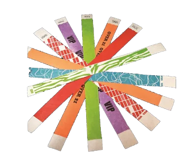 Winco WB-100O-S - Bar Maid Wristbands, 3/4"W x 9.5"L Tyvek, Seq #, Orange Solid - 500/Pack