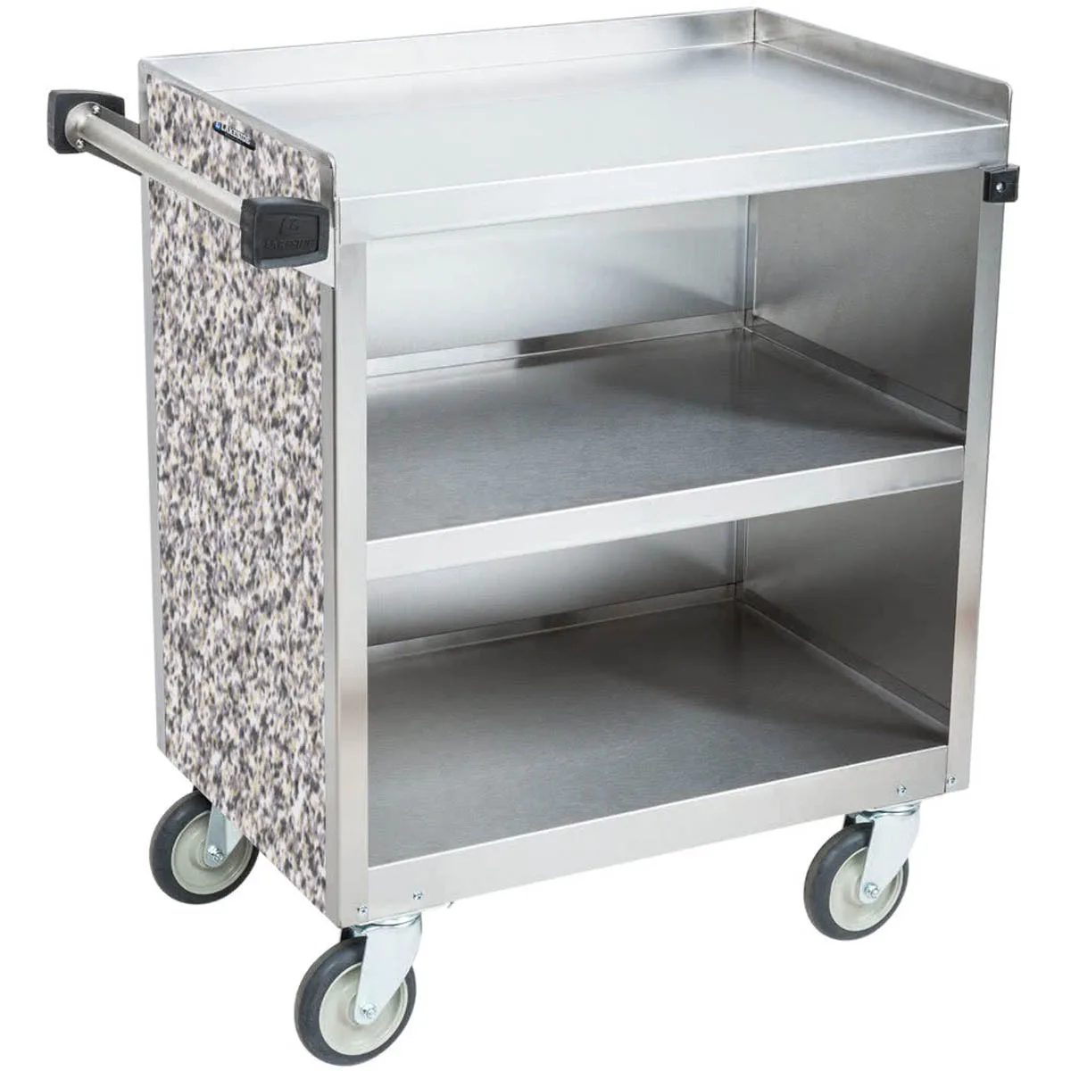 Lakeside 822 31" Metal Bus Utility Transport Cart w/ (3) Shelf, Stainless Steel 
