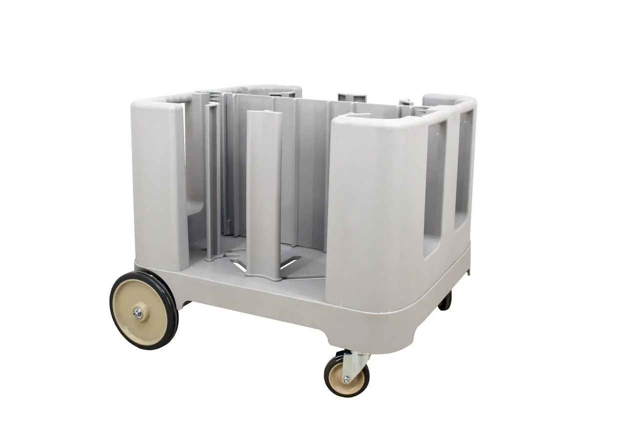 Omcan USA 80922 Dish Cart – 35-7/10"W x 37-9/10"D x 30"H, 6 Adjustable Towers, 240-405 Plate Capacity, Polyethylene