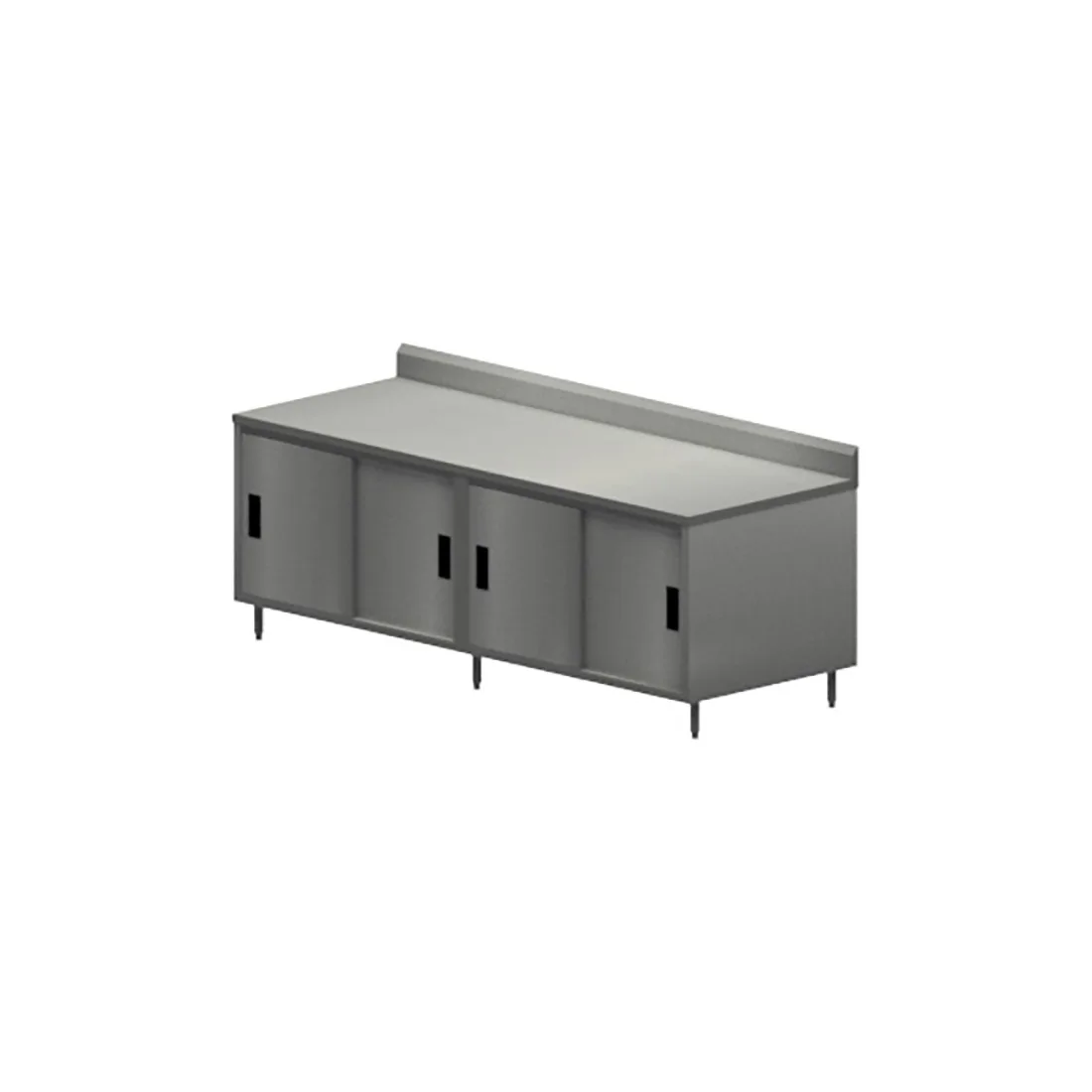 BK Resources CSTR5-30120S Cabinet Base with Sliding Doors Chef Table, 120"W x 30"D / Backsplash