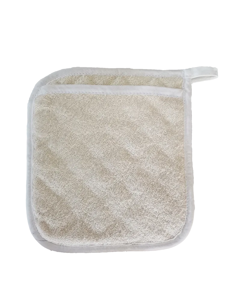 Omcan USA 81178 Pot Holder - Rectangular 9-1/2" x 8-1/2" Terry Cloth White Skull Design - Dozen