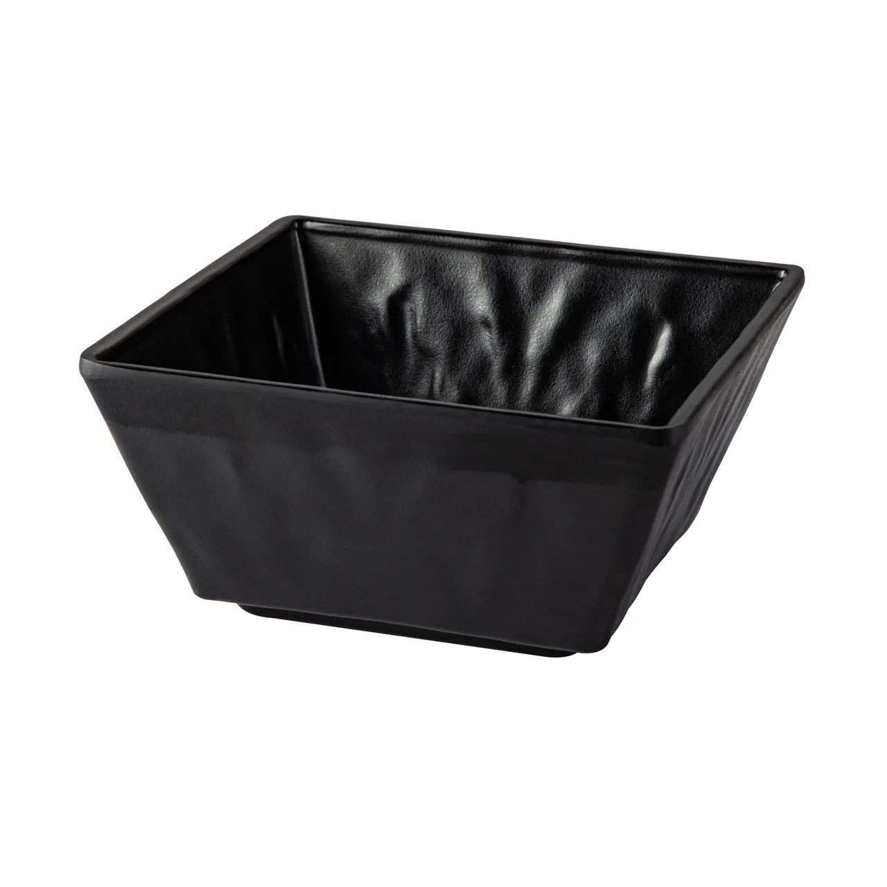 CAC China XCLD-BQ5 - 20oz Square Bowl, 5"x5"x2.875" Matte Black Melamine, 3/4 Qt Capacity - 1 Dozen