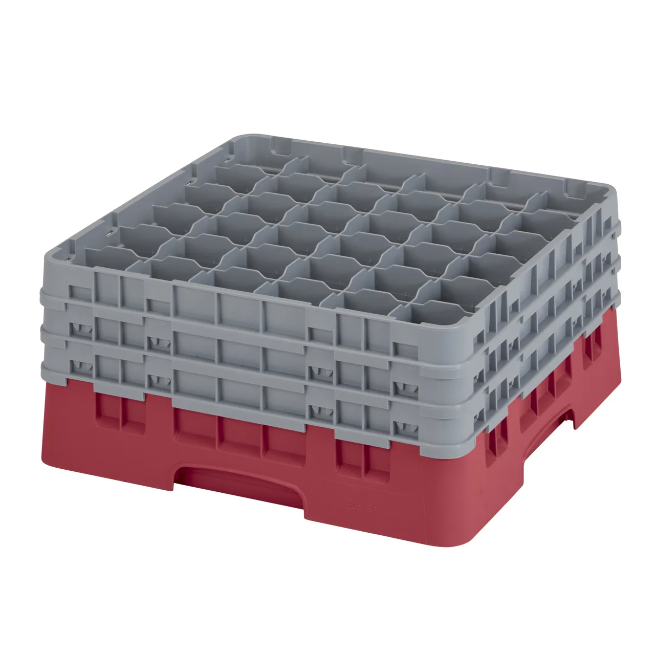 Cambro 36S738416 Camrack Glass Rack, Full Size, 19-3/4 x 19-3/4, 36 Compartments, Cranberry Red