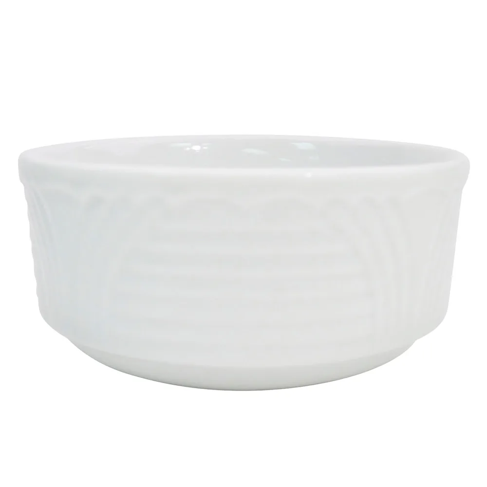 CAC China CRO-4 - Corona Bouillon Cup, 7.5 oz, 4‑3/8"×2" H, Porcelain, White, Dishwasher Safe - 1 Dozen