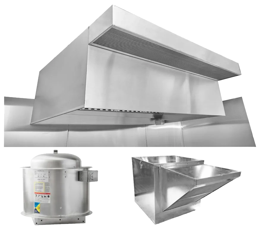 Naks Restaurant 8 FT Hood System w/ PSP Makeup-Air