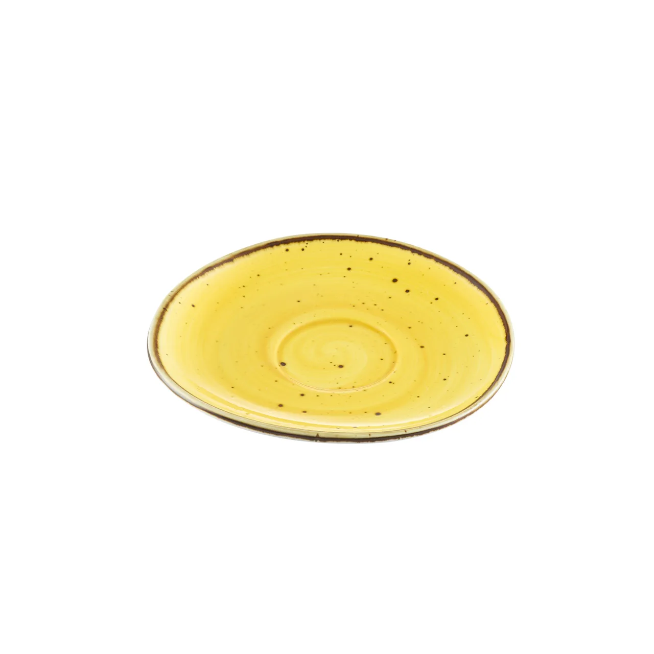 CAC China TUS-2-SFL Tucson Saucer 6¼" x 5¾" Porcelain Sunflower Glaze, Dishwasher Safe - 1 Dozen