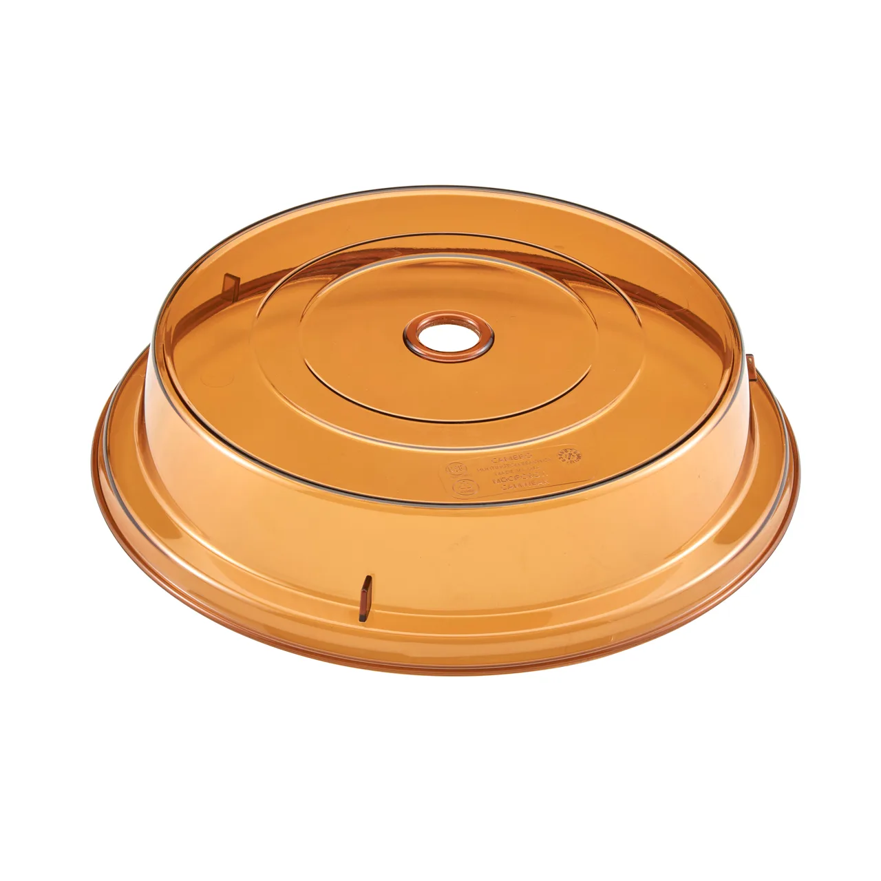 Cambro MDCPC9CW153 Amber Poly Plate Cover, Low‑Prof, 9‑1/8" Dia, 2" H, Fits 210°F Carts – Made in USA