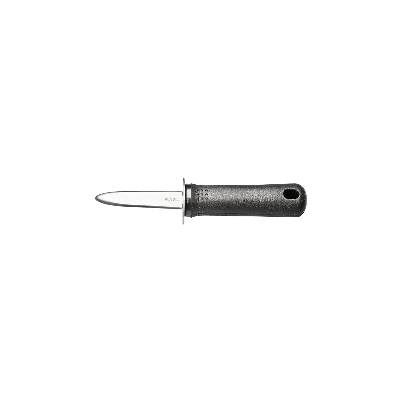 CAC China KTCG-OK10 ComfyGrip Oyster Knife, 7-1/4", Black Soft-Touch Handle, Stainless Steel