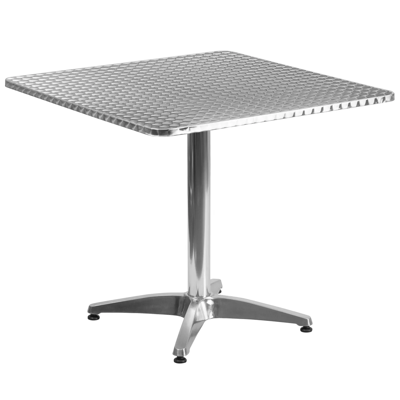 Flash Furniture TLH-053-3-GG 31.5 Square Smooth Stainless Steel Outdoor Table, Aluminum Base
