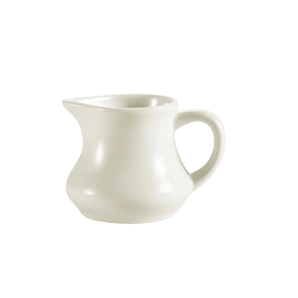 CAC China PC-4-AW Creamer Pitcher, 4‑5 oz, 3‑1/4" L x 2‑1/8" W x 2‑1/2" H Ceramic, White - 1 Dozen