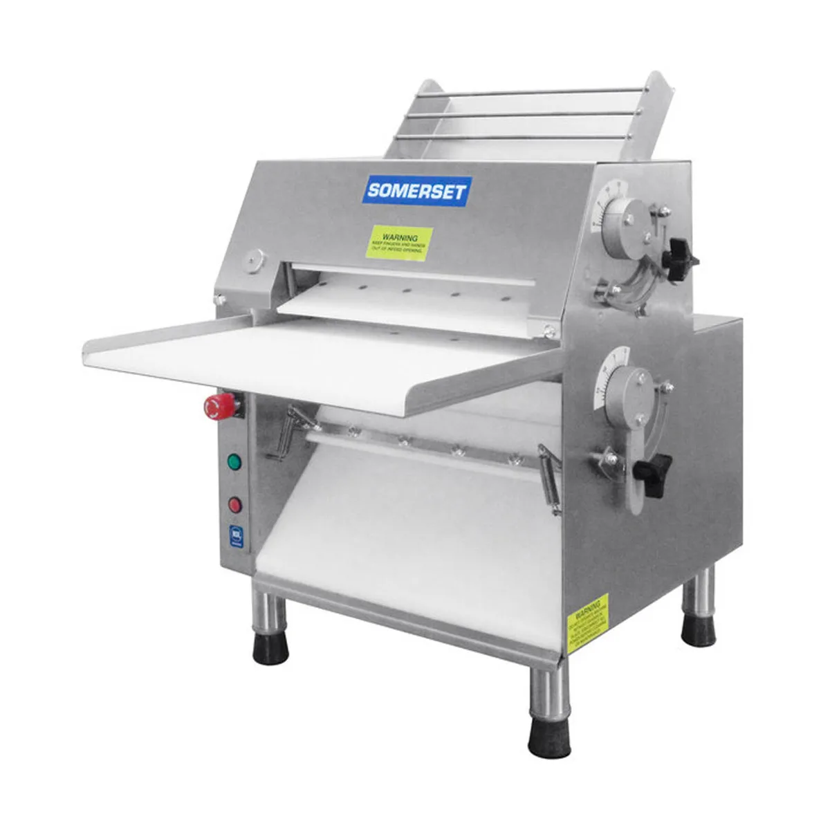 Somerset CDR-1550M Countertop Double Pass Dough Roller, 15" Metallic Dough Rollers, Front Operation