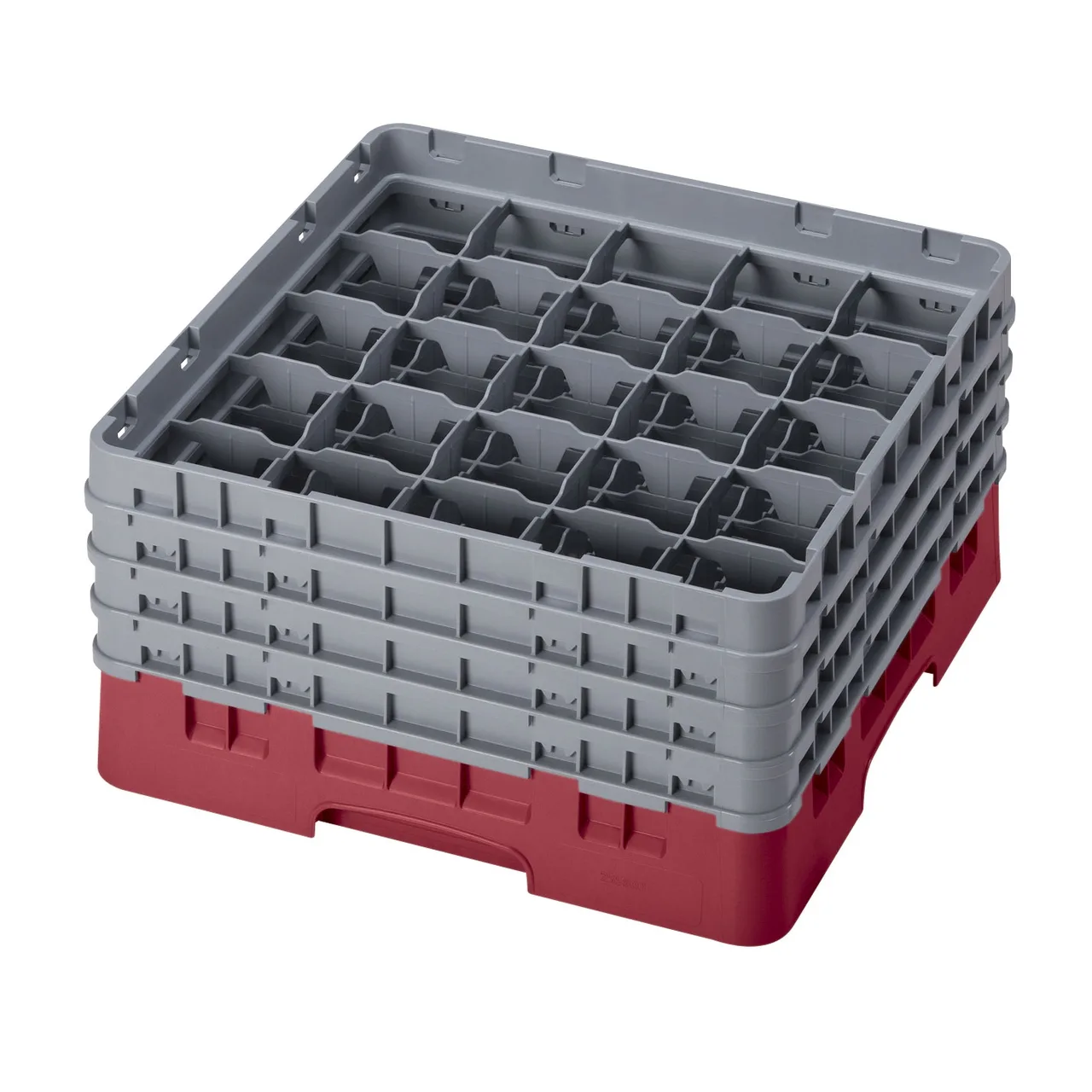 Cambro 25S800416 Camrack Glass Rack, Full Size, 19-3/4 x 19-3/4, 25 Compartments, Cranberry Red, HACCP Compliant