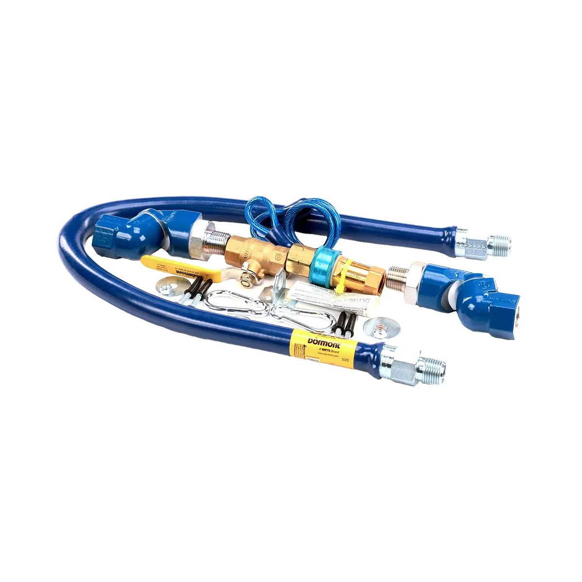 Dormont 1650KIT2S36 Deluxe SnapFast 36" Gas Connector Kit, Two Swivels, Restraining Cable, 1/2" Dia