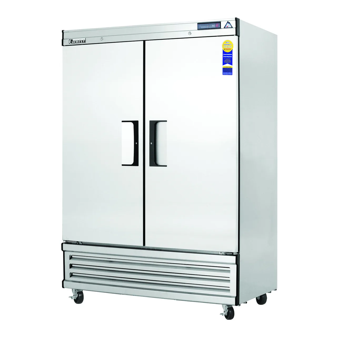 Everest Refrigeration EBSF2 49-5/8" 2-Solid Door Reach-In Freezer, Bottom Mounted, 48 cu. ft., Stainless Steel Front