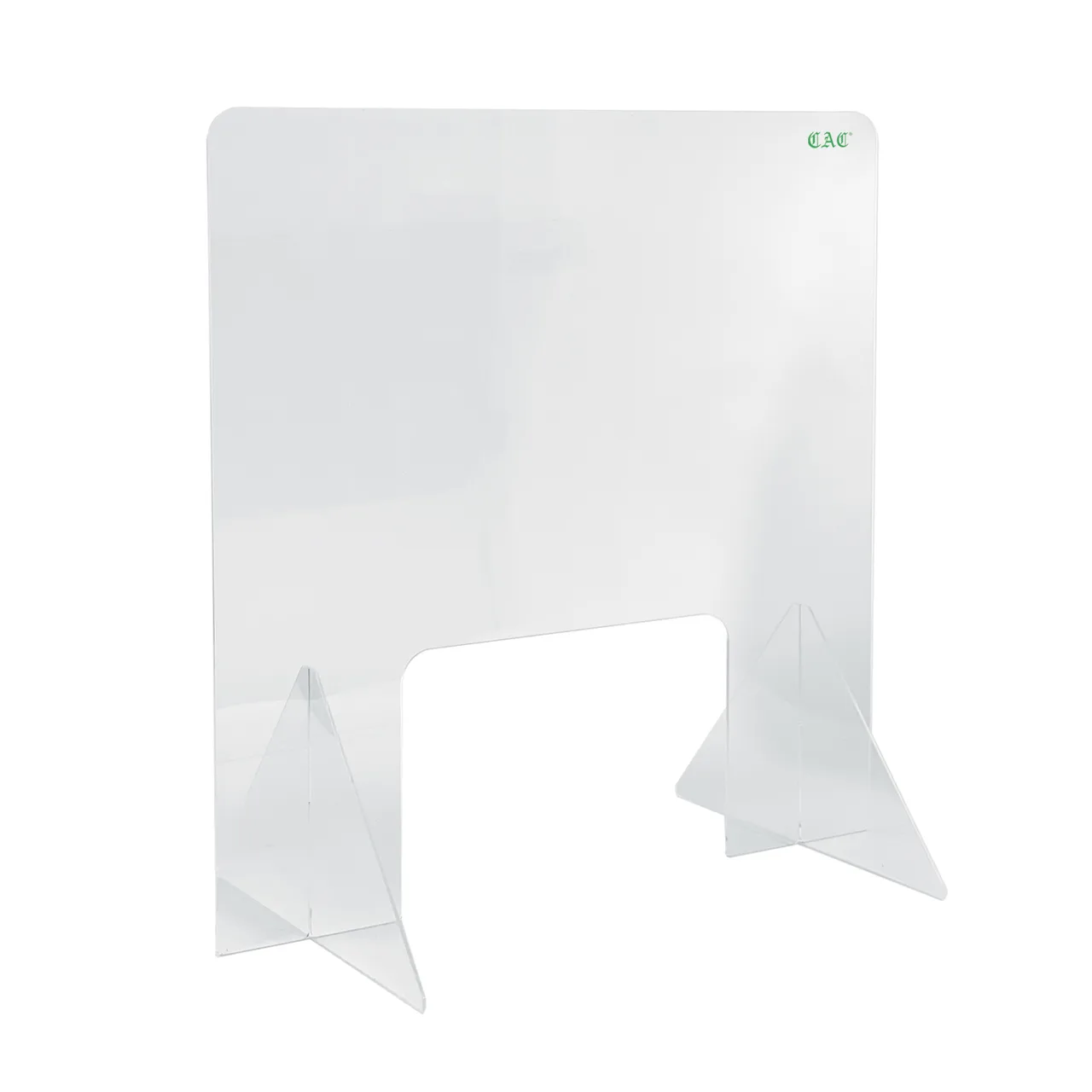 CAC China SHLD-2424 - Self-Standing Shield, 24"W x 24"H Clear Acrylic with Cut-Out Window, BPA Free, Set