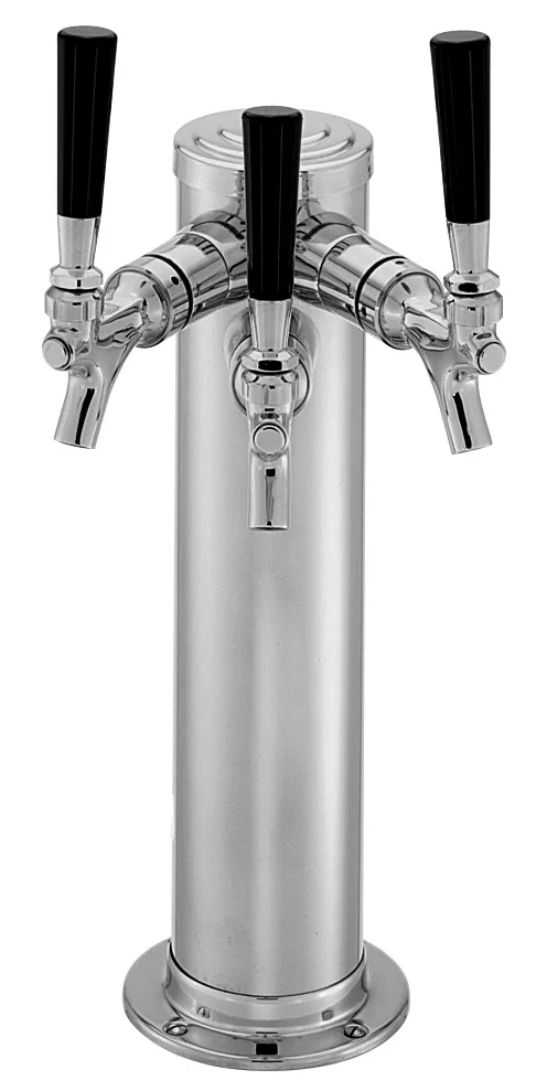 Perlick 4026-2 Draft Beer Dispensing Tower, Polished Chrome Finish, 3 Faucet